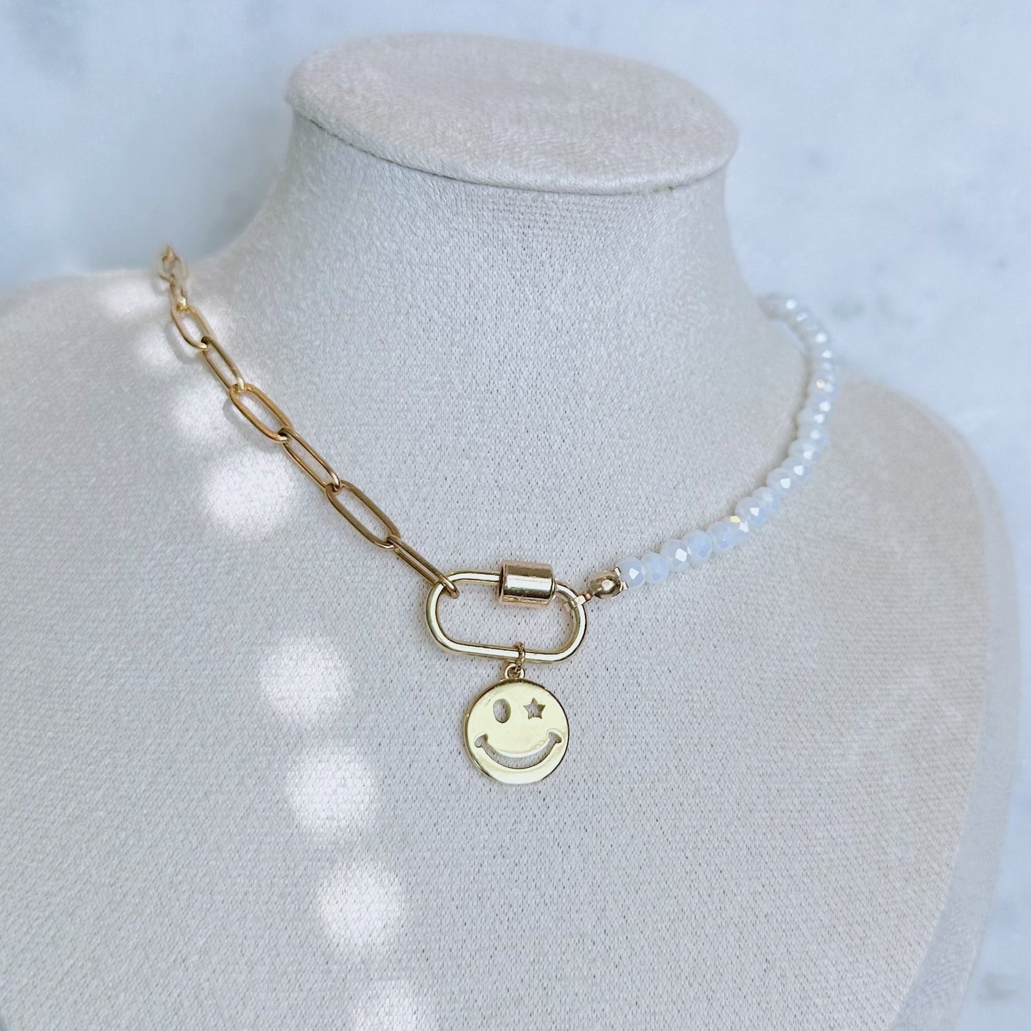 All Smiles Half & Half Carabiner Necklace
