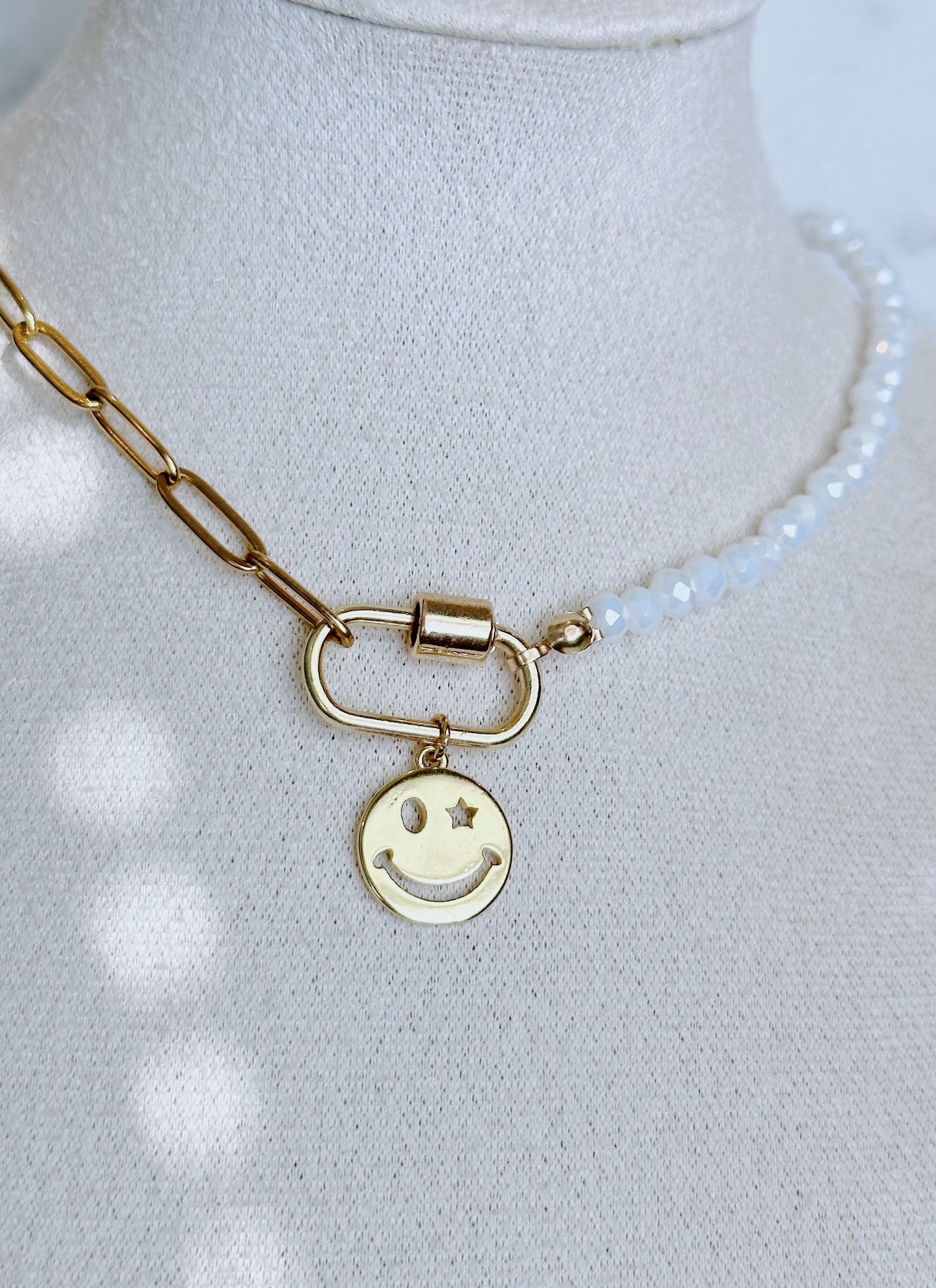 All Smiles Half & Half Carabiner Necklace