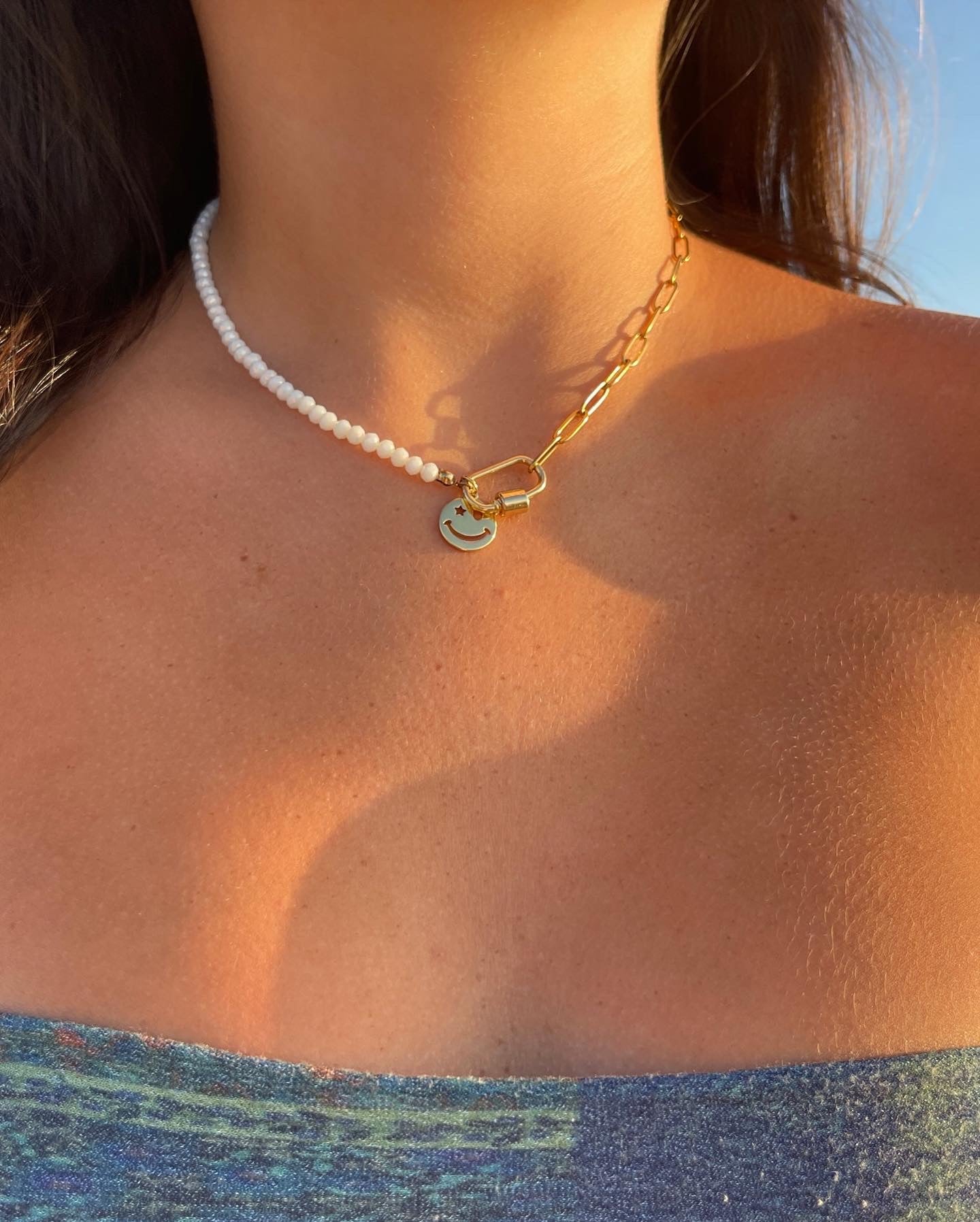 All Smiles Half & Half Carabiner Necklace