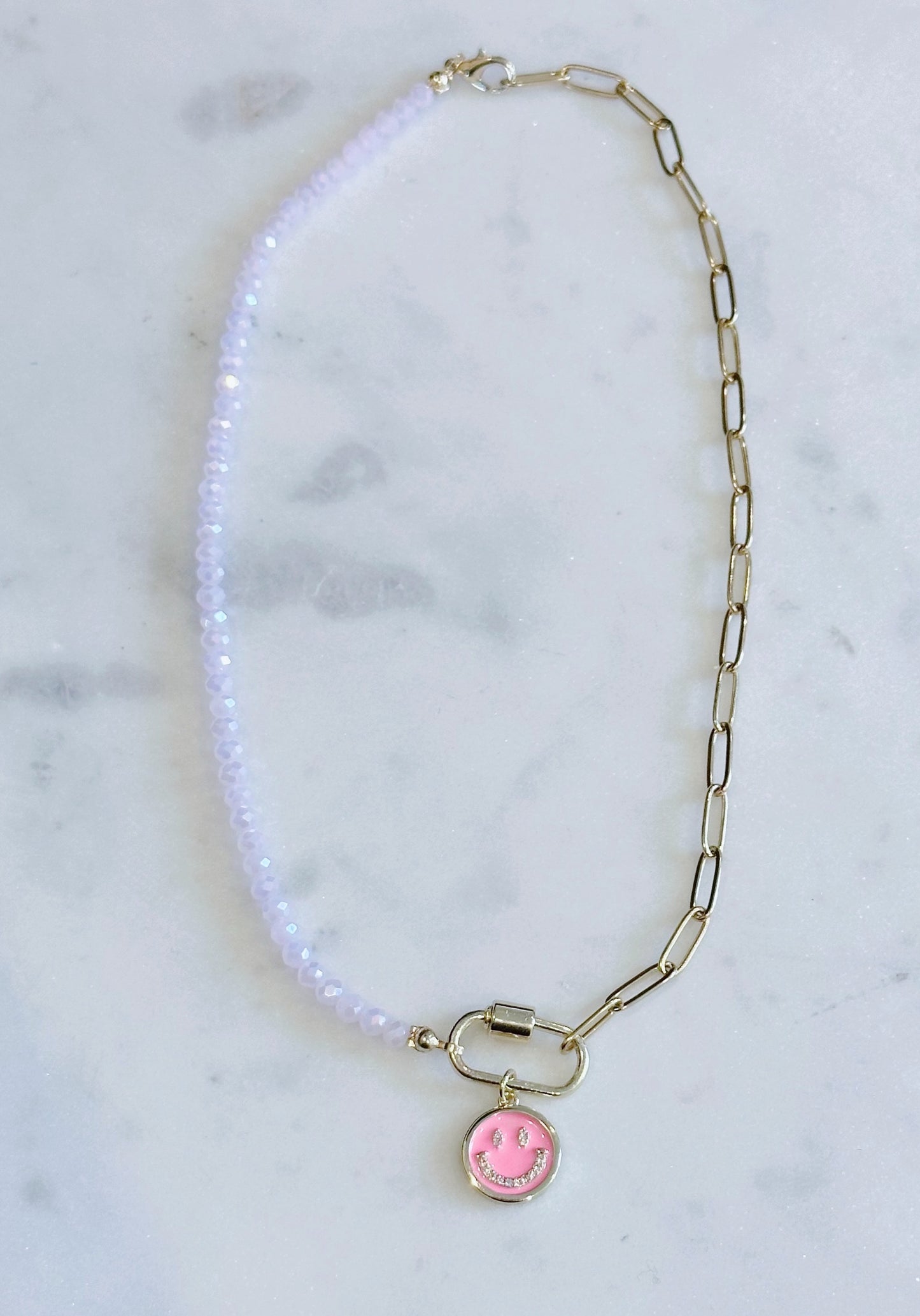 All Smiles Half & Half Carabiner Necklace