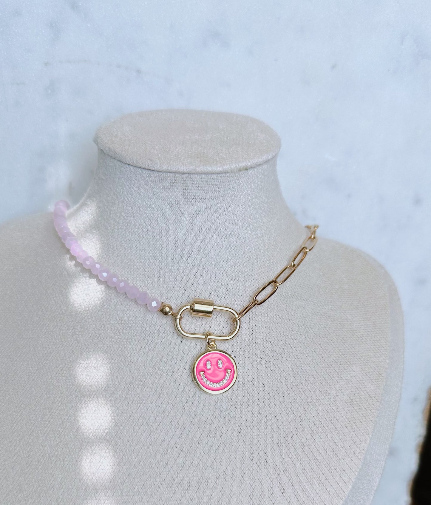 All Smiles Half & Half Carabiner Necklace