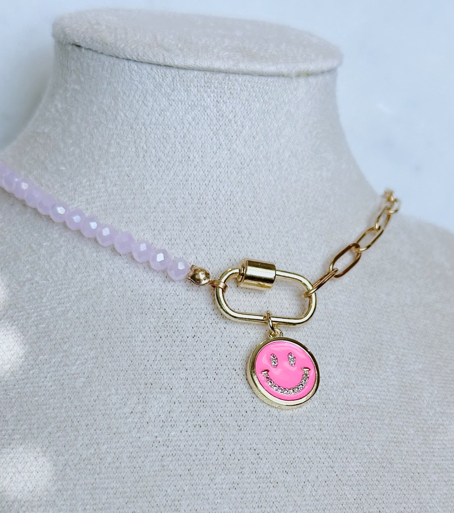 All Smiles Half & Half Carabiner Necklace