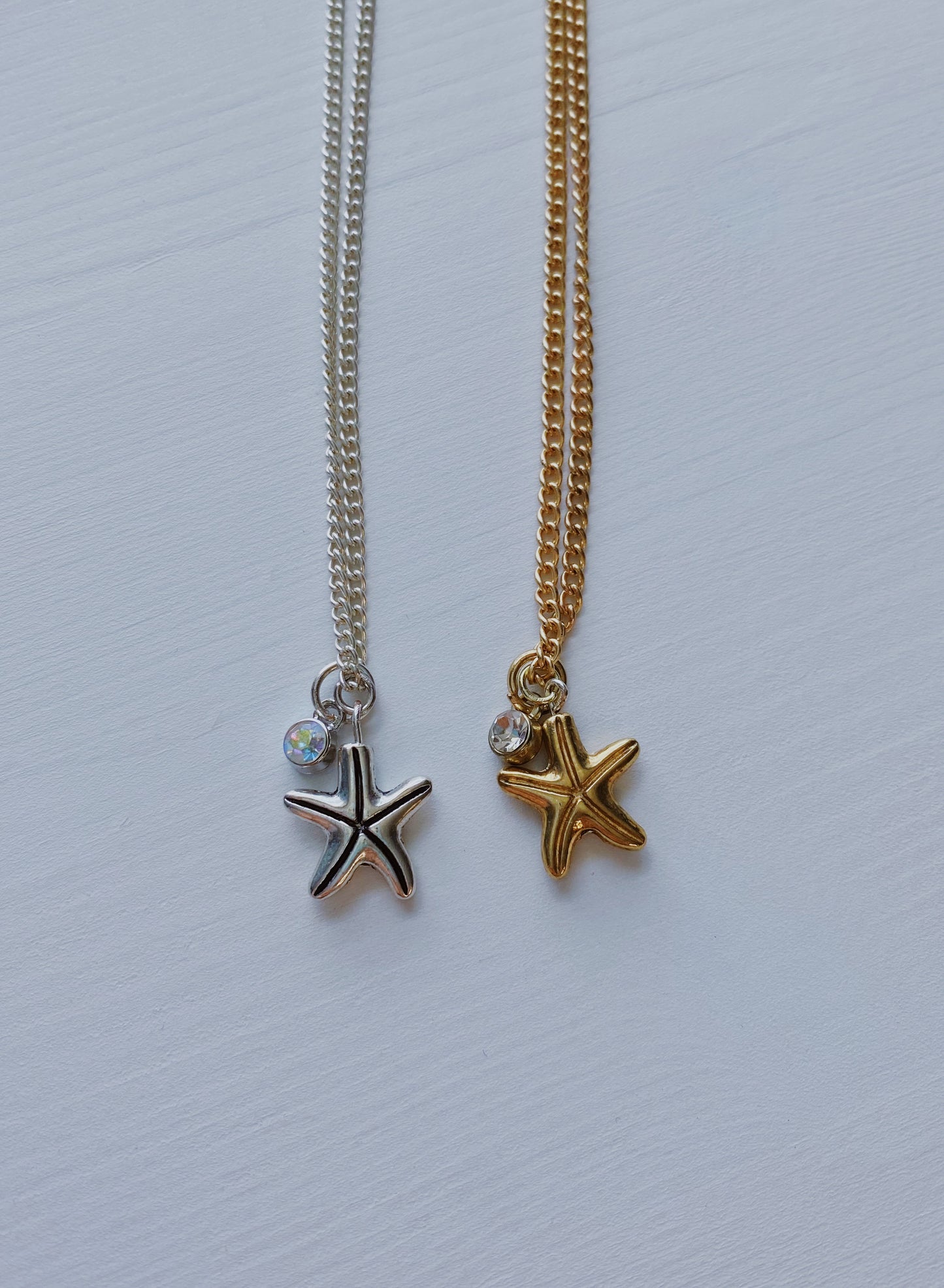 Chunky starfish & zircon gem necklace