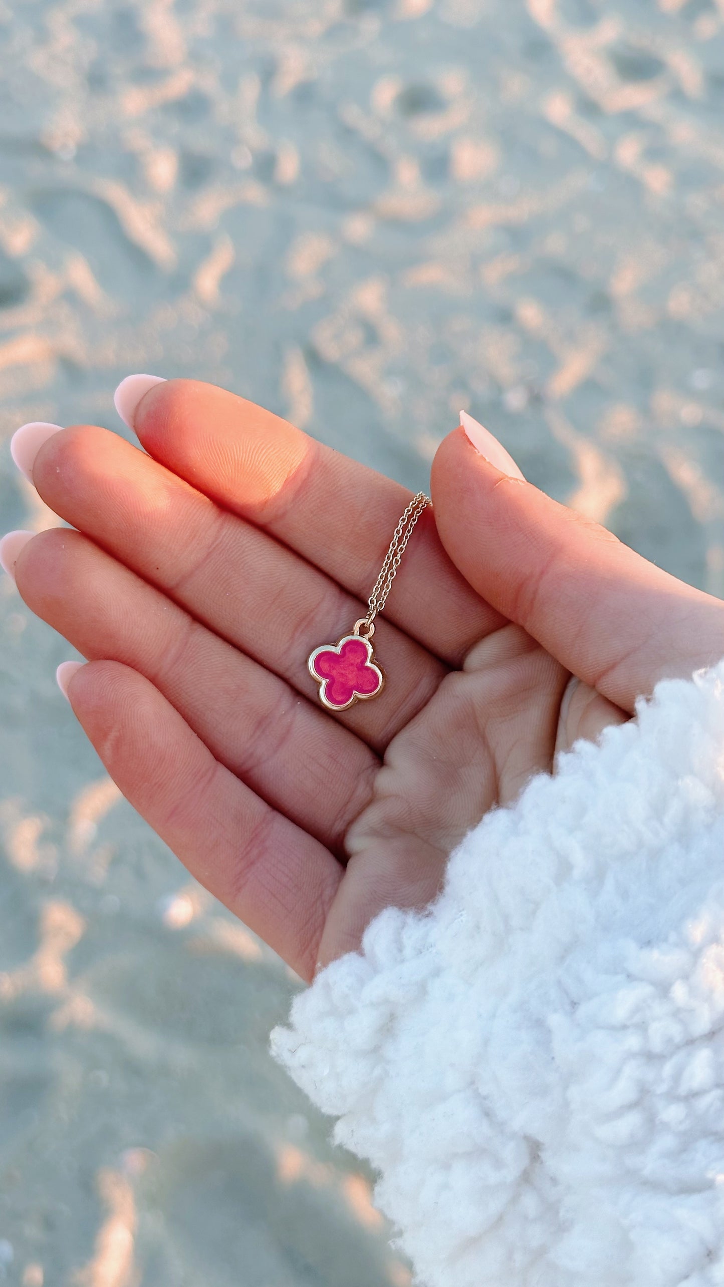 Gold clover charm necklace