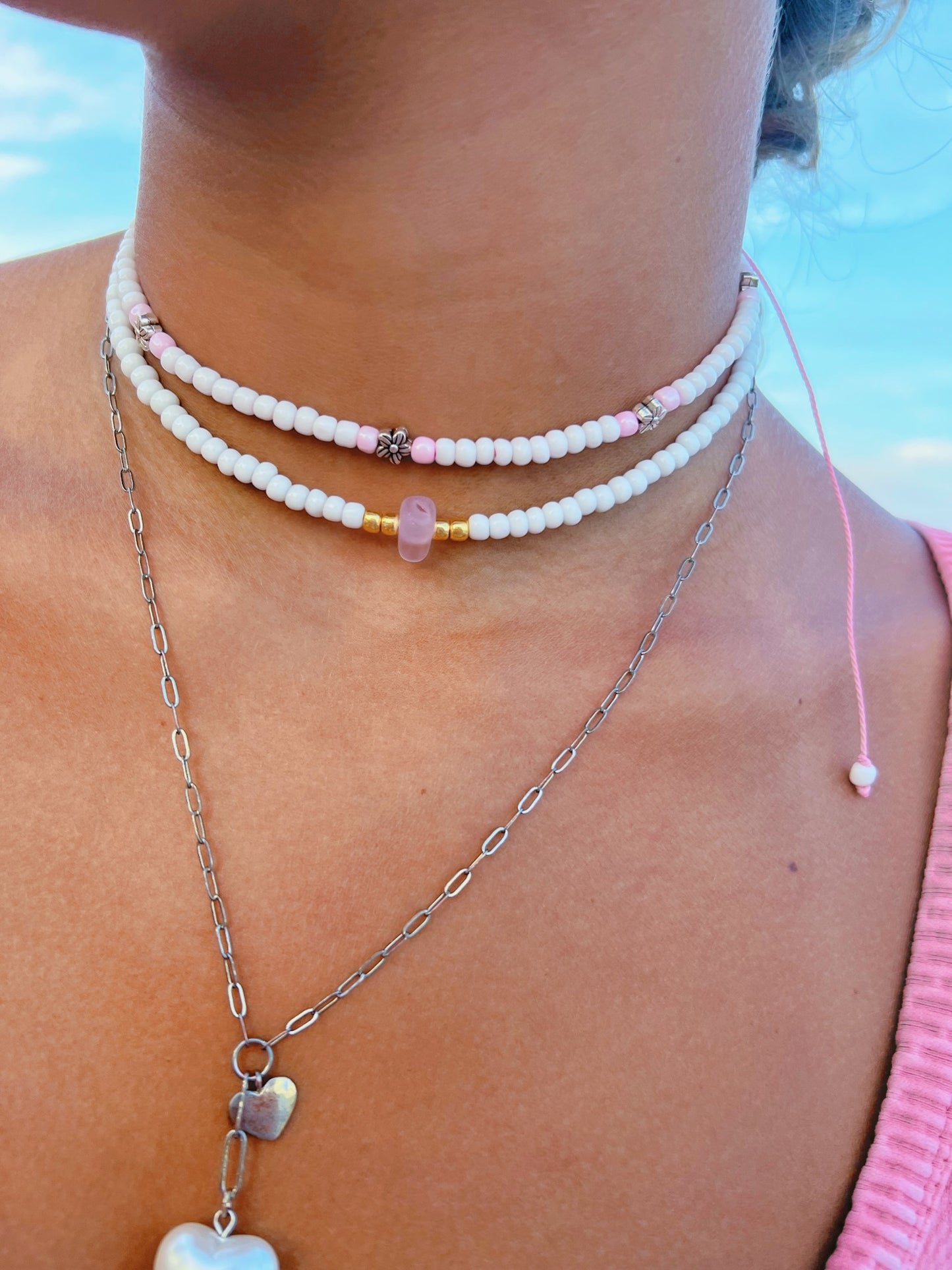 Sea Glass Beaded Necklace