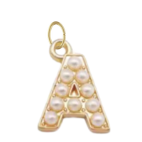 Large Pearl Initial Charm - A