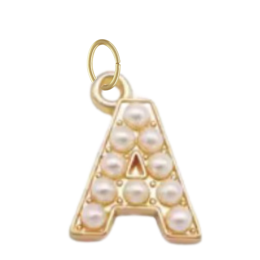 Large Pearl Initial Charm