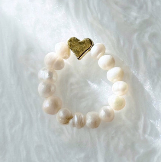 Pearl charm ring