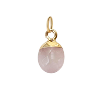 Small Gold Rose Quartz Charm