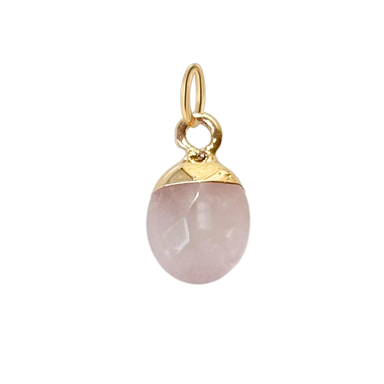 Small Gold Rose Quartz Charm