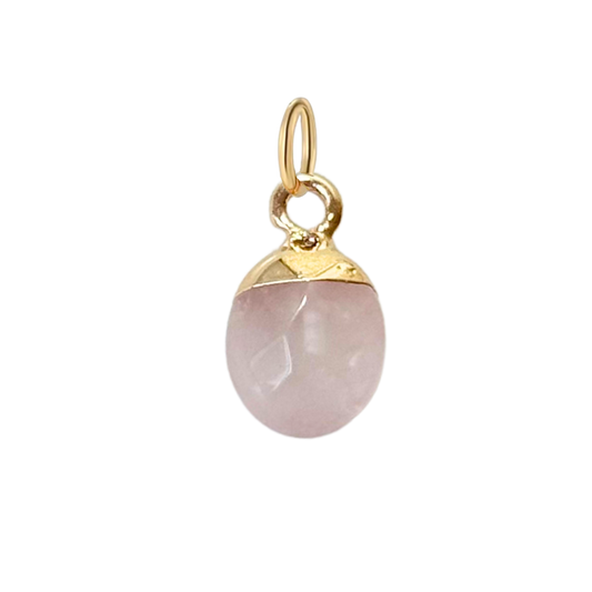 Small Gold Rose Quartz Charm