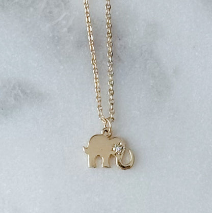 Dainty Gold Elephant Necklace