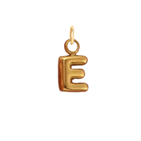 Tiny Gold Bubble Letter Charm - A