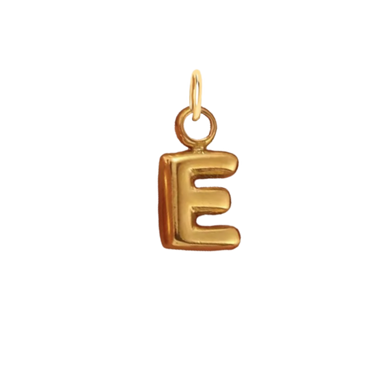 Tiny Gold Bubble Letter Charm - A