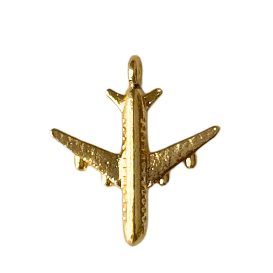 Gold Airplane Charm