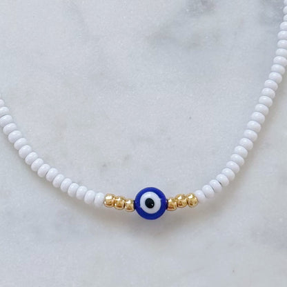 Evil eye beaded necklace