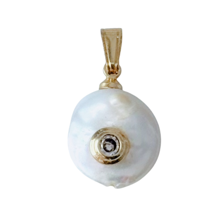 Pearl With CZ Gem Pendant