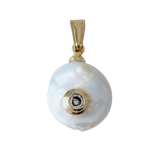 Pearl With CZ Gem Pendant