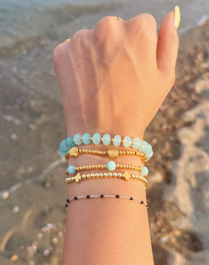 Golden Cross Beaded Bracelet