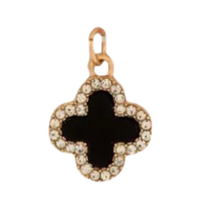 Gold CZ Gem Black Clover Charm