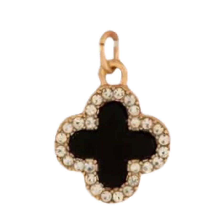 Gold CZ Gem Black Clover Charm