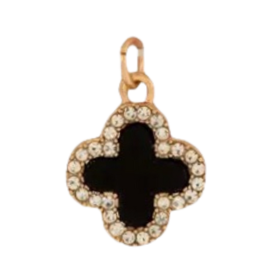 Gold CZ Gem Black Clover Charm