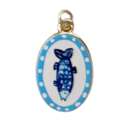 Blue Sardine Clay Pendant