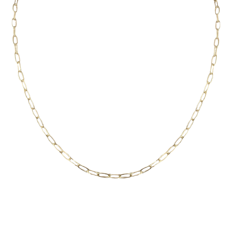 Dainty Yellow Gold Paperclip Chain
