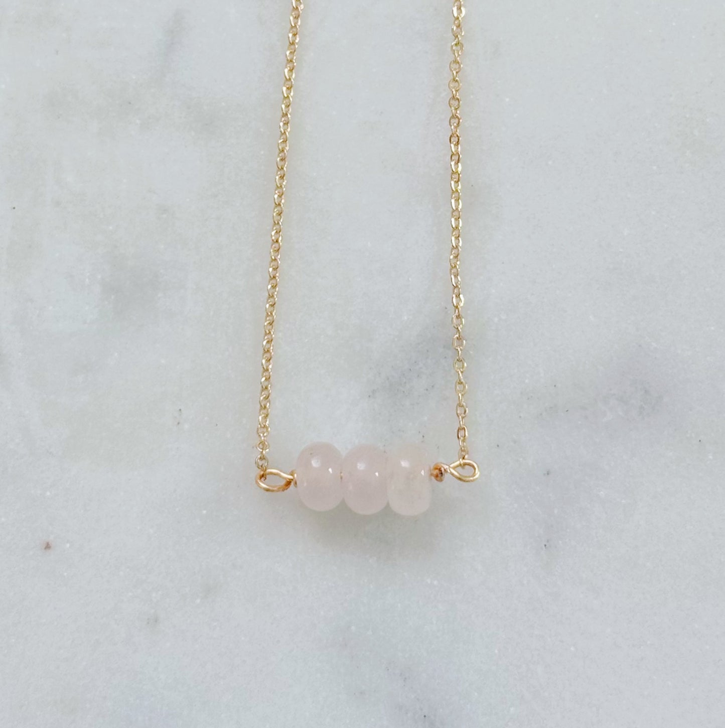 Rose Quartz Necklace & Bracelet Gift Set