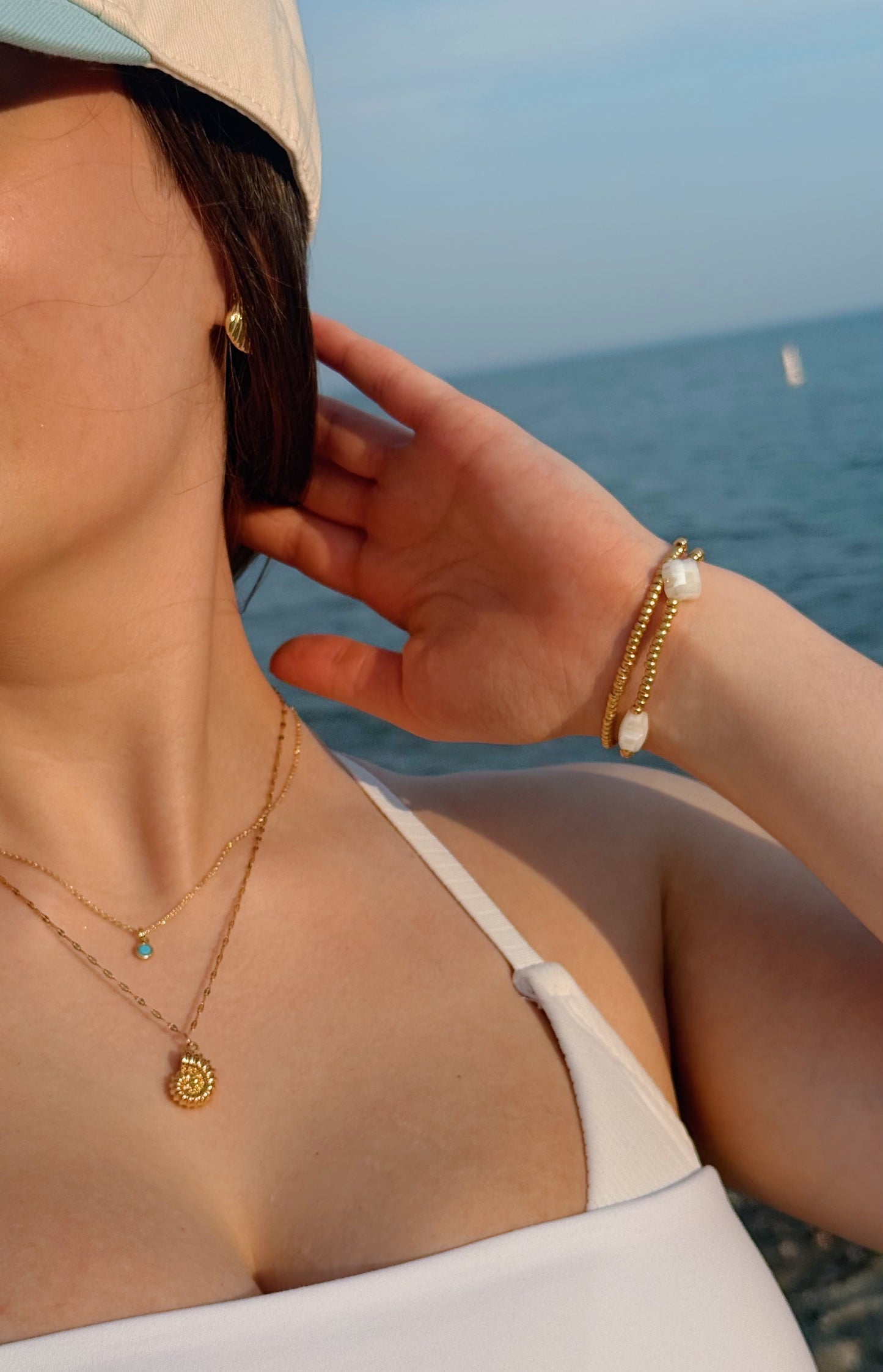 Gold Seashell Stud Earrings