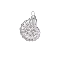 Small Silver Spiral Shell Charm