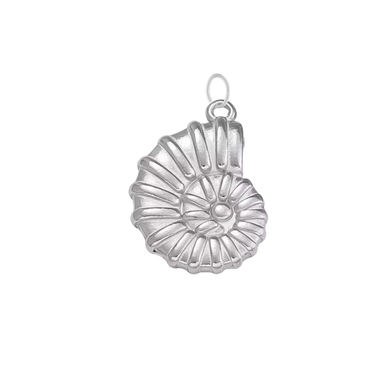Small Silver Spiral Shell Charm
