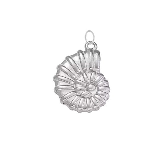 Small Silver Spiral Shell Charm
