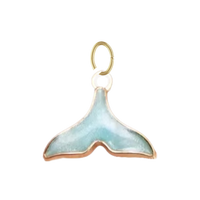 Light Blue Enamel Whale Tail Charm