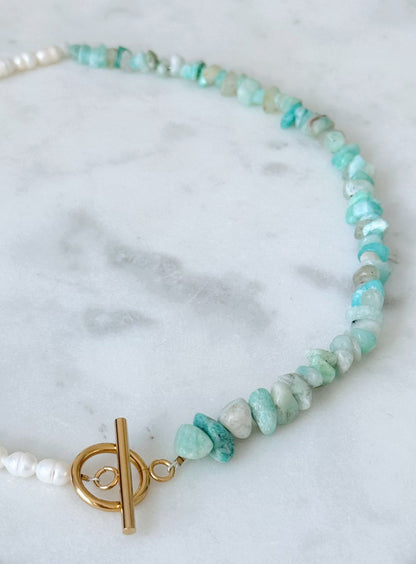 Bora Bora turquoise and pearl necklace