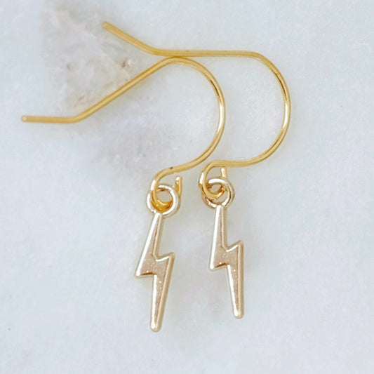 Dainty lightning bolt earrings