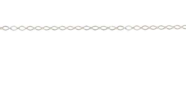 Silver Textured Diamond-Shaped Link Chain