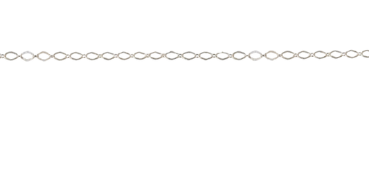 Silver Textured Diamond-Shaped Link Chain