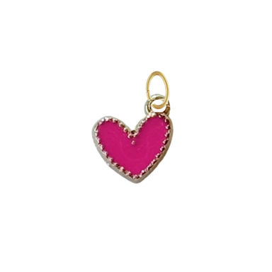 Dainty Hot Pink Heart Charm