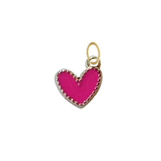Dainty Hot Pink Heart Charm
