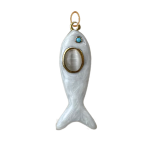 Large White Fish Pendant