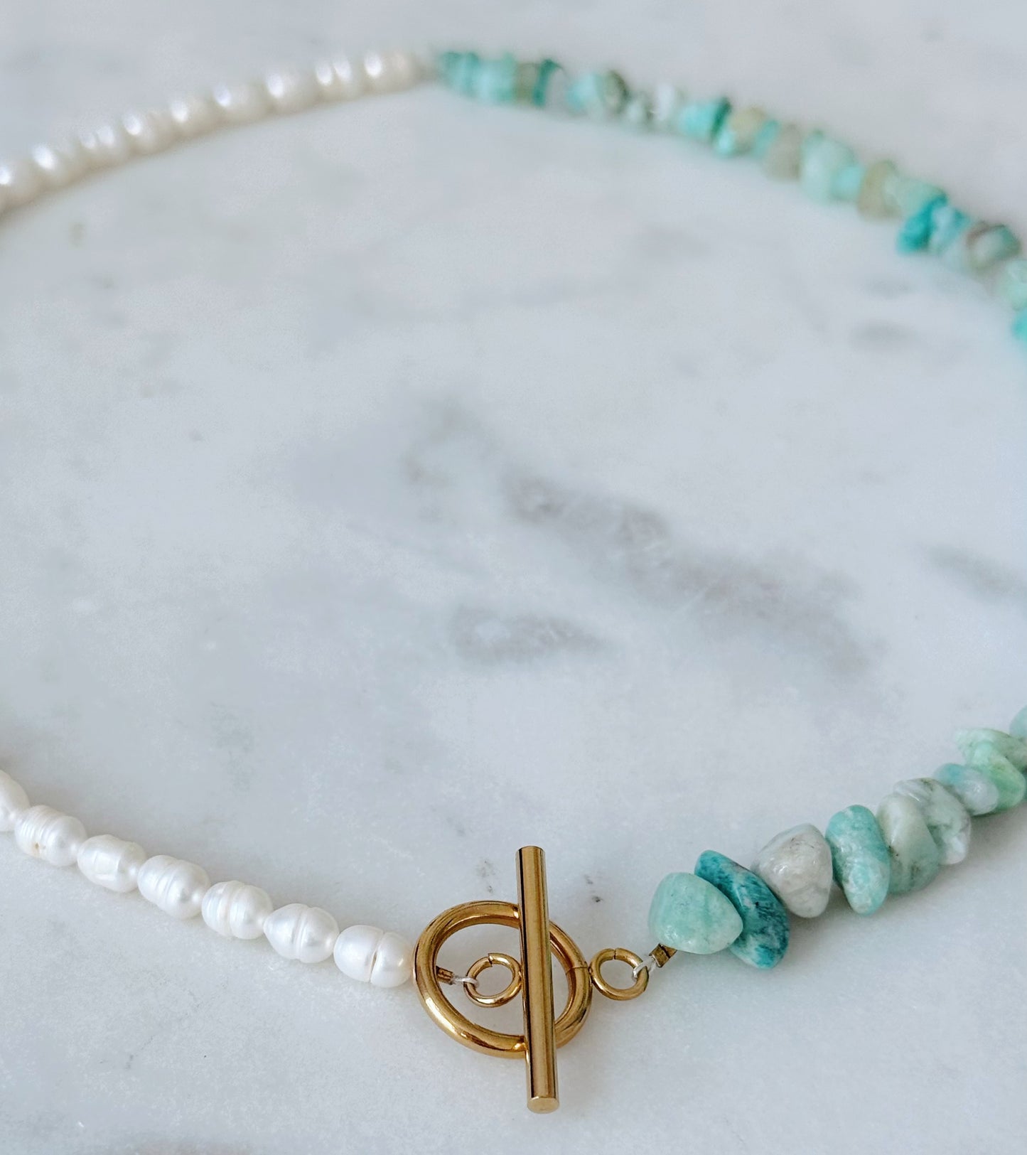 Bora Bora turquoise and pearl necklace