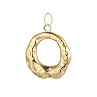 Gold Textured Hoop Pendant