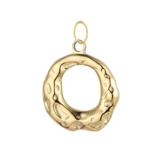 Gold Textured Hoop Pendant