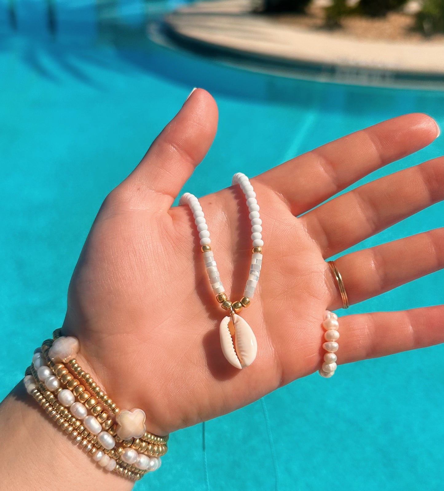 Shell beaded necklaces