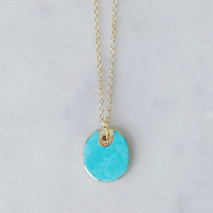 Turquoise tag necklace