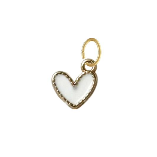 Dainty White Heart Charm