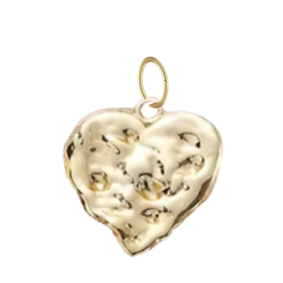 Textured Gold Heart Charm