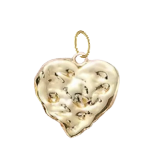 Textured Gold Heart Charm
