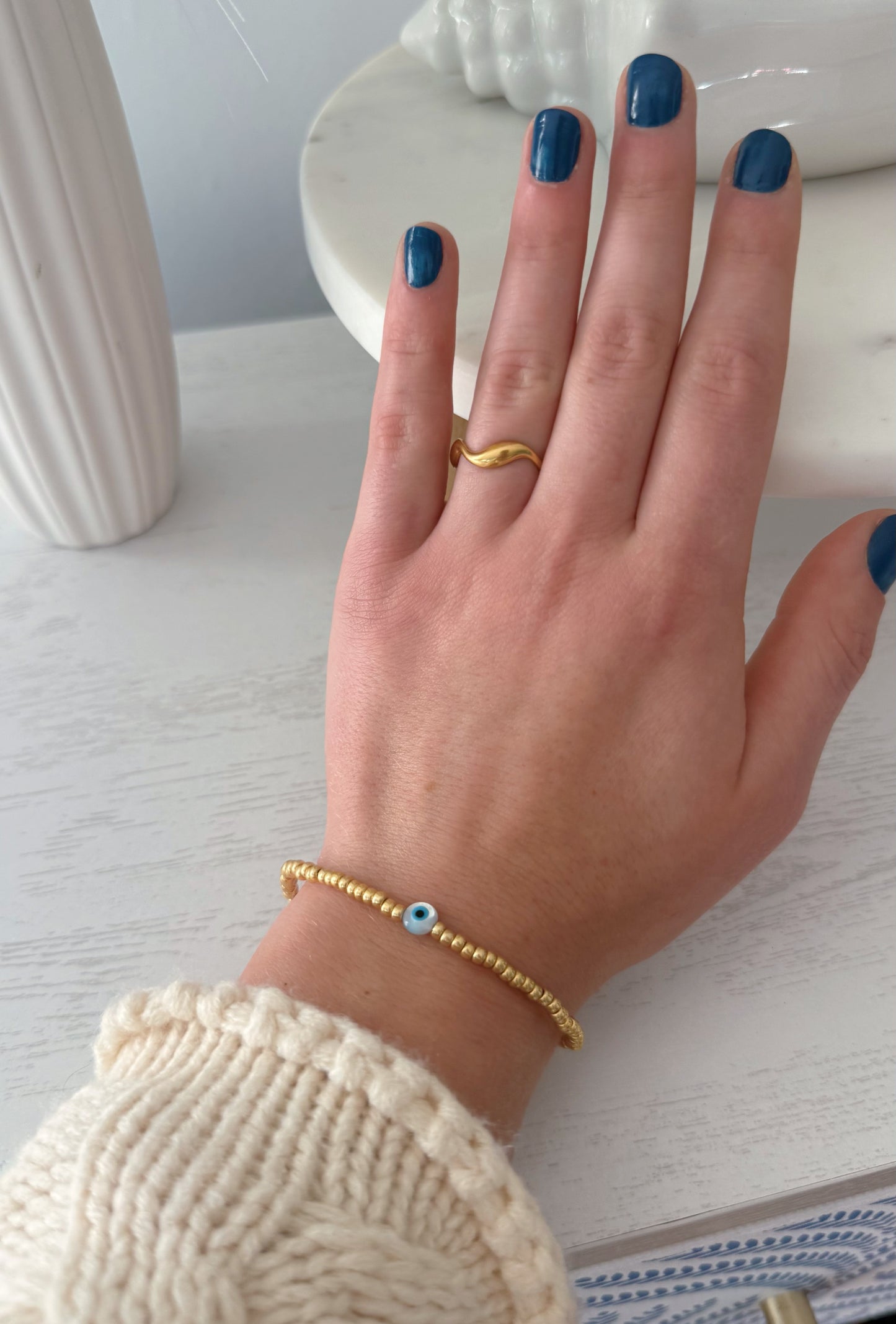 Dainty Golden Wave Ring